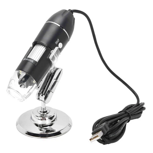 Jopwkuin Portable Electron Microscope, 1600X 8 Digital Microscope with 8 Led Lights, Handheld USB High-Definition Electron Microscope Magnifying Microscope