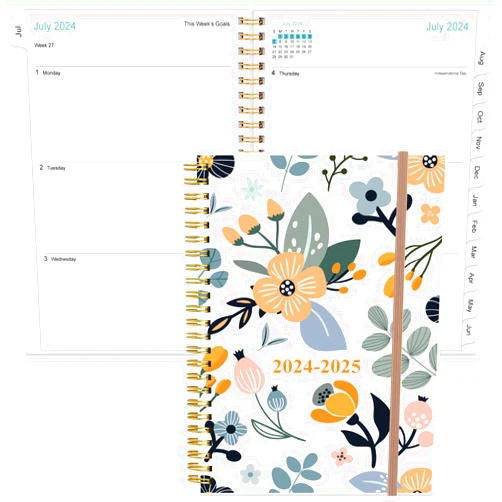 Heveboik 2025 Planner - A5 Weekly & Monthly Planner from January 2024 - December 2025, Planner 2025 with Flexible Cover, Tabs, Inner Pocket, 6.4