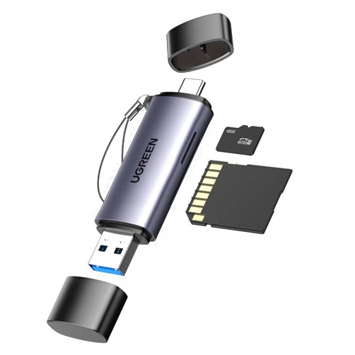 UGREEN Micro SD Card Reader Adapter USB C USB 3.0 to Memory Card Reader for SD SDHC SDXC MicroSD UHS-I Compatible with iPhone 15/15 Pro/Pro Max Computer PC MacBook Air Pro Samsung Galaxy S22 iPad Pro