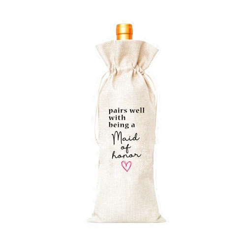 Doreen's Boutique Will You Be My Maid of Honor Wine Bag, Gift for Sister, Woman, Cousins, Siblings, Bestie, BFF – 1 Pc(B038)