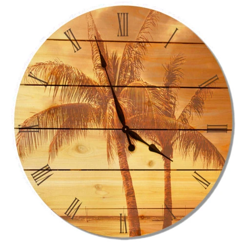 Gizaun Art Vintage Tropic Wood Clock 30