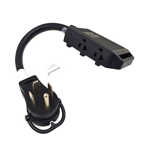 Parkworld 61957A NEMA 14-60 Heavy Duty Industrial Adapter Cord, 14-60P Male with Handle to (4) 5-20R T-balde 5-15R, Household Four Outlets Female with Two Circuit Breaker