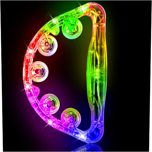 Aywewii LED Tambourine, Light Up Toys Handheld Musical Flashing Tamborine Autism Toys Party Supplies for Easter Birthday Anniversaries Gifts Easter Basket Stuffers for Kids Adults Teens