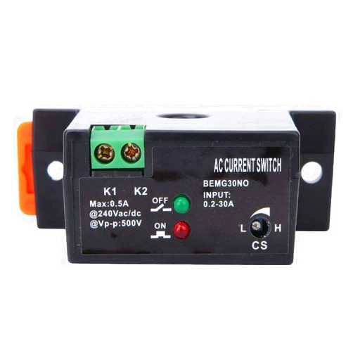 EVTSCAN Latest AC Current Sensing Switch Flameproof Adjustable 0.2~30A IP30 Self-Powered Sensing Switch (Normally Open)