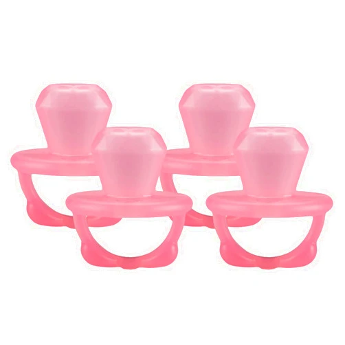 Itzy Ritzy Teensy Teether - Soothing Silicone Hollow Teether Features Flexible, Easy-to-Hold Handle, Diamond (Pack of 4)