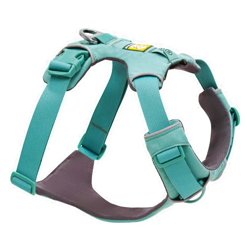 Ruffwear, Front Range Dog Harness, Reflective Soft Padded Everyday Harness with Dual Leash Clips, Adjustable and Lightweight Fit for Training or Walking for All Dogs, River Rock Green, Medium