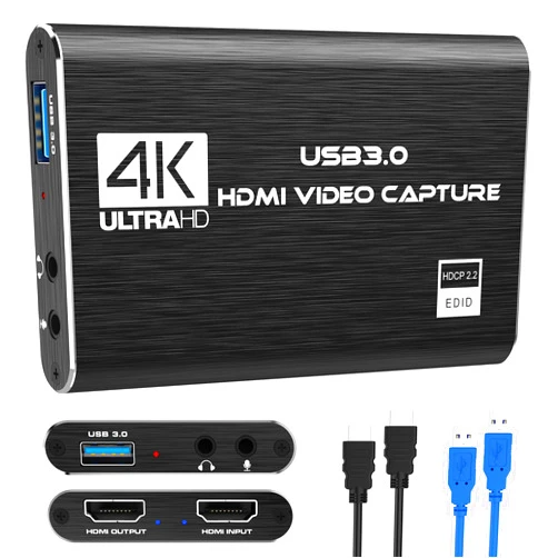 Rybozen Capture Card Nintendo Switch, 4K HDMI Video Capture Card, 1080P 60FPS, HDMI to USB 3.0 Capture Card for Streaming Work with Camera/Xbox/PS4/PS5/PC/OBS