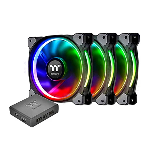 Thermaltake Riing Plus 12 RGB TT Premium Edition 120mm Software Enabled 12 Controllable LED RGB 9 Blades Case/Radiator Fan -Triple Pack. CL-F053-PL12SW-A