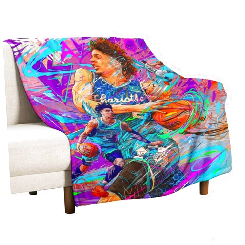 Generic LaMelo Ball Basketball Blanket Sports Star Blanket Lightweight Christmas Fan Gift Party Decoration Bedroom Throw Blanket 40x50 inch