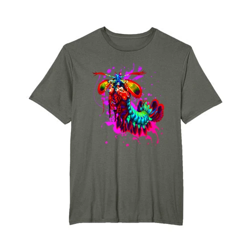 Cool Science Under Water Creatures TShirts Rainbow Peacock Mantis Shrimp Purple Splash T-Shirt T-Shirt