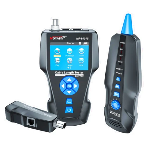 NOYAFA NF-8601S Network Cable Tester, Ethernet Tester with LCD Tracer, LAN Ethernet, PoE Test for RJ45/RJ11/BNC/Metallic Cable, PING Line Tracer, Crosstalk Test, for Length and Distance to Fault Test