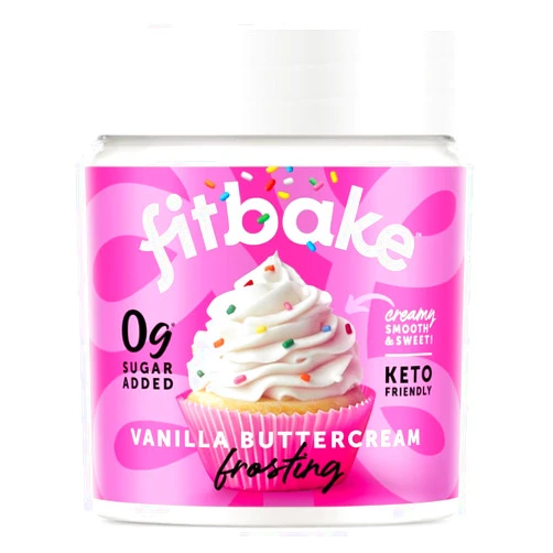 FitBake Vanilla Buttercream Frosting | Keto Frosting for Low Carb Desserts | No Sugar Added Keto Icing For Keto Cakes | 0g Net Carbs | Gluten Free Frosting | Low Carb Food | Keto Friendly 8oz