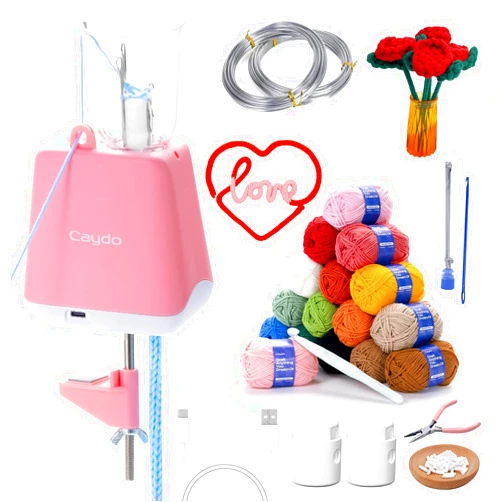Caydo iCord Maker Kit for Beginners, 92pcs i-Cord Knitting Set for DIY Handicrafts Making, Quickly Knitting iCord with i Cord Knitting Machine Create Pretty Crafts, Ideal Present for Knitting Lovers
