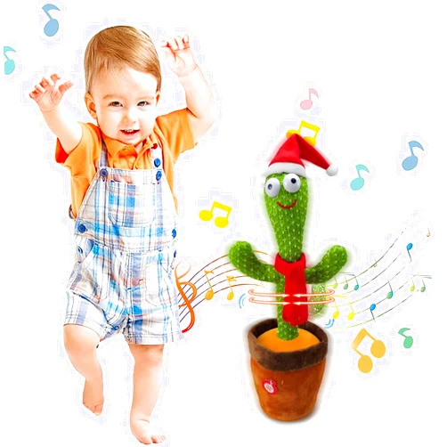 Boddenly Talking Cactus Toy Dancing Cactus Electronic Cactus Plush Toys Wriggle Dancing Cactus Repeat What You Say Funny Early Childhood Education Toys Interesting Cactus Decor（C）