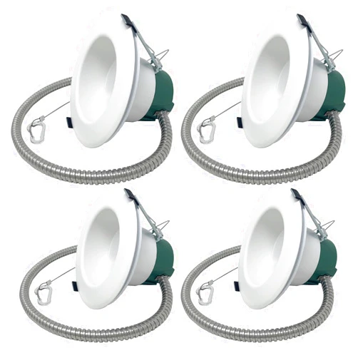 LEDONE 6 Inch Commercial LED Downlight, 120-277v, CRI 90+, Multi-Wattage 7/10/16W & Multi-CCT 2700/3000/3500/4000/5000K, 0-10V Dimming Recessed Light Fixture, Energy Star & UL Listed, 4 Pack