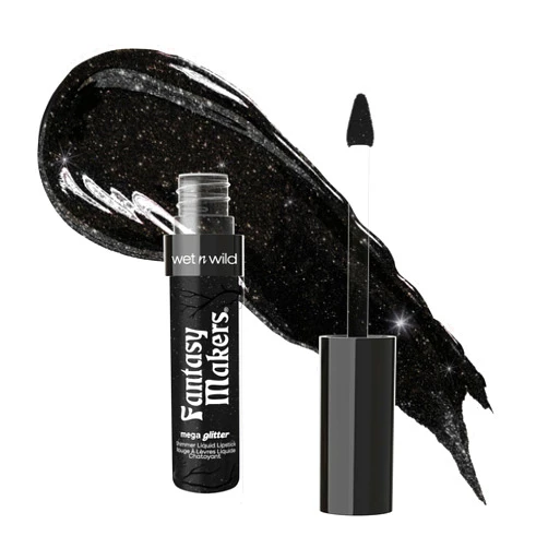 wet n wild Halloween Fantasy Makers Mega Glitter Shimmer Liquid Lipstick,High Pigmented Creamy Texture, Shimmery Blendable Formula, Cruelty-Free - Spell Bound
