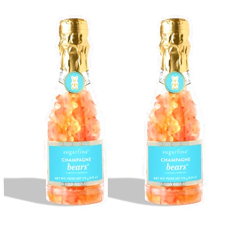 Sugarfina Champagne Gummy Bears Celebration Bottle, 6 oz, Pack of 2 | Champagne Bears | Gummies