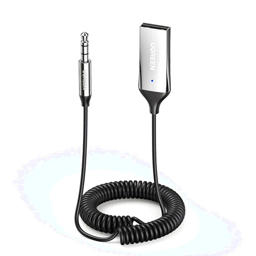 UGREEN Aux to Bluetooth 5.3 Adapter 3.5mm Bluetooth Receiver for Car USB 2.0 to 3.5mm Jack Kit with Built-in Microphone Aux Input for Hands-Free Calls Compatible with Car Speaker and Home Audio