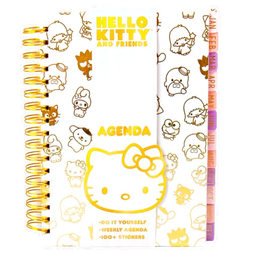 Horizon Group USA Hello Kitty And Friends Agenda, 70 Pages, Hardcover Planner, Hello Kitty & Kuromi Stickers, Sanrio Stuff, Cute School Supplies, Cute Stationery, Hello Kitty School Supplies, Sanrio Accessories
