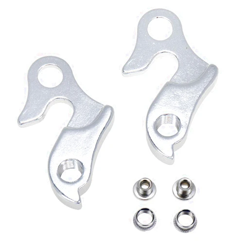 AUTUT 2 Pcs Universal Bicycle Bike Derailleur Hanger Frame Gear Tail Hook, Silver Tone