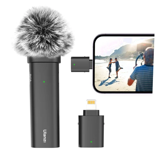 ULANZI Wireless Lavalier Microphone for Smartphones, Plug-Play Mic with Charging Cable(Lightning Port) for Phone Video Recording Interview Youtubers Vloggers, 32.8ft Transmission Range