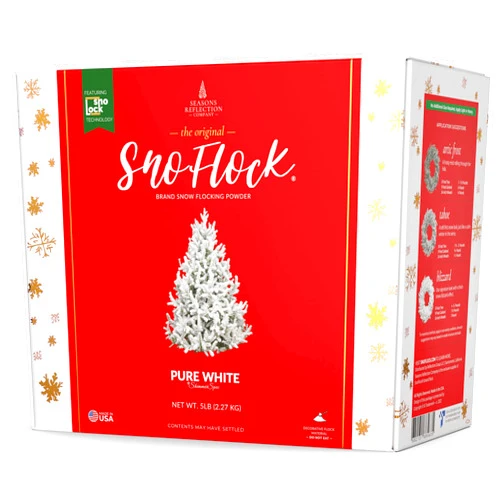 SnoFlock The Original Premium Self-Adhesive Snow Flock Powder with ShimmerSpec | Exclusive Formula, Made in USA | 5 Pounds [2.27Kg]