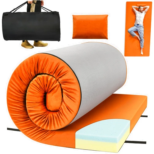 DWVO Memory Foam Camping Pad Futon Mattress Full, 3.5 INCH Thick Portable Floor Sleeping Mat with Travel Bag