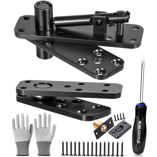 Tuykay Hidden Door Hinge, Heavy Duty Door Hinges 620Lbs Load-Bearing, Hidden Door Hinge Kit Pivot Hinge Silent 360°Rotation, Invisible Door Hinges for Secret Door or Hidden Door Bookcase
