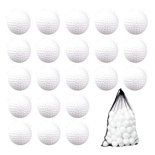 KOFULL Plastic Golf Balls Practice, 24/100 Pack Hollow Plastic Golf Balls Indoor Outdoor Training, Golf Party Decorations