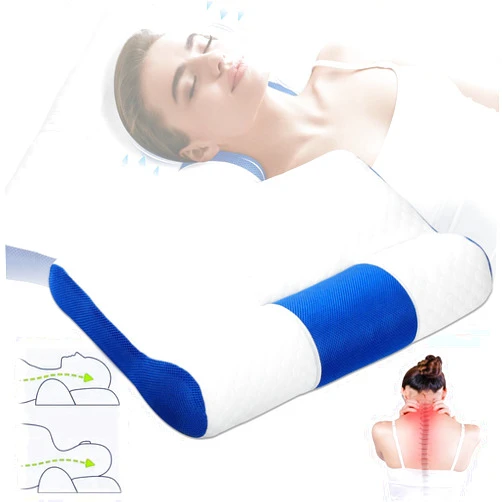 Grenben Sleep Enhancing Cervical Support Comfort Goose Down Pillow,Ergonomic Goose Down Pillow,Sleep Enhancing Cervical Pillow, Cervical Memory Foam Pillow