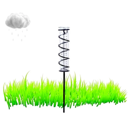 Ainior Rain Gauge, Outdoor Glass Rain Gauge Metal Frame, Detachable Rain Guage for Garden, Yard, Deck, Lawn, Landscape, Pond, farmland