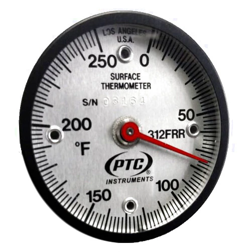 PTC 312FRR Industrial Ultra Magnetic Rail Surface Thermometer 0° to 250°F.