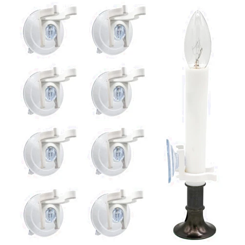 Projectpak Window Candle Clamps with Super Strong Suction Cups, Holder Suction Cup for Electric Candles, Great for Small Windows and Holiday Candles - USA Made | 16 Pack
