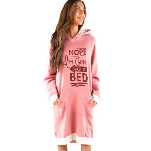 Lazy One Oversized Hoodie Sweatshirt, Comfortable Sleepwear, Sweater Dress For Women
