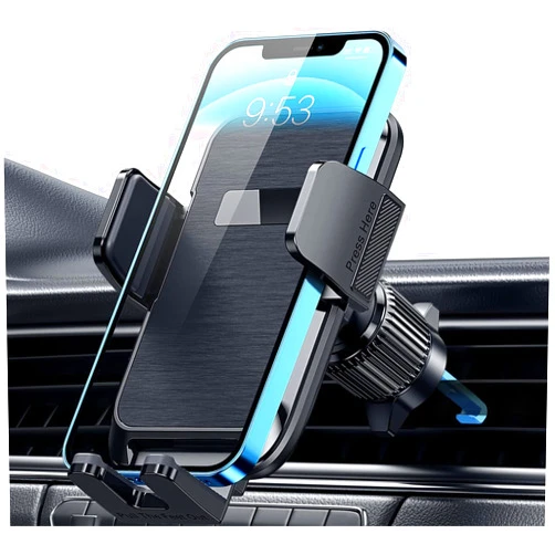 Qifutan Phone Mount for Car Vent [Upgraded Metal Clip] Cell Phone Holder Car Hands Free Cradle in Vehicle Car Phone Holder Mount for Smartphone, iPhone, Cell Phone Automobile Cradles Universal