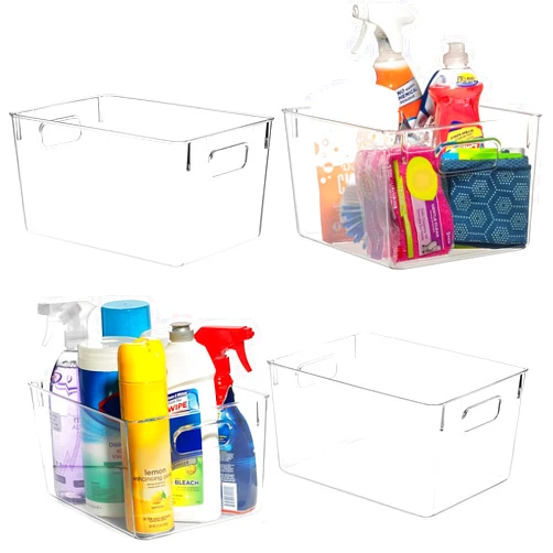 ClearSpace Clear Plastic Storage Bins – Pantry Organizers & Storage Containers, Cabinet Organizer - Home Organization Must Haves for Kitchen, Laundry Room, Office, Closet, Garage & Freezer
