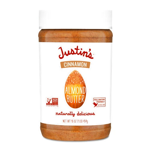 Justin's Cinnamon Almond Butter, No Stir, Gluten-free, Non-GMO, Responsibly Sourced, 16 Ounce Jar (6 Pack)