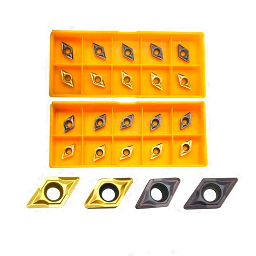 RHFGYY 20pcs DCMT21.51 DCMT21.52 DCMT070204 DCMT070208 Carbide Inserts Lathe Turning Inserts Turning Tool Multilayer Coated CNC Lathe Inserts for SDJCR Lathe Turning Tool Holder Replacement Insert