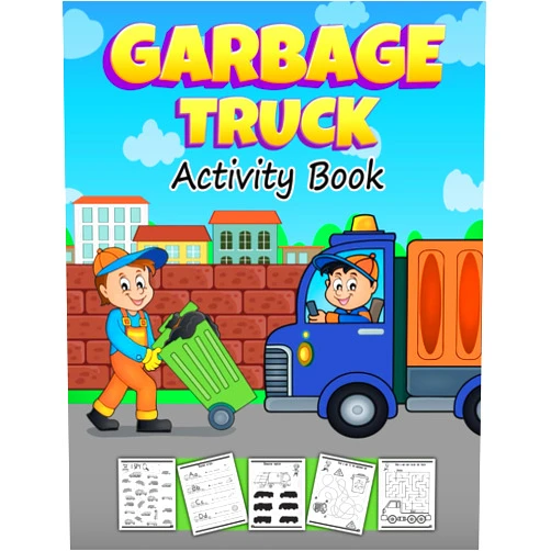 Rainbow Wizard Garbage Truck Activity Book: Big Coloring Book for Kids with Mazes | Dot to Dot | Tracing Letters & Numbers | Spot the Difference and More Fun ... Answers Included (Activity Books for Kids)
