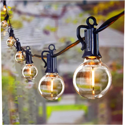 Brightown LED Outdoor String Light, 100 Feet Patio Lights with 52 Edison Shatterproof Bulbs(2 Spare), UL Listed Waterproof Outside Lights for Backyard Balcony Party Xmas Decor, E12 Base, Connectable