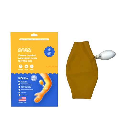 DRY PRO Waterproof PICC Line Cover - Airtight & Submersible - Ideal for Swimming or Shower - Small (PIC-13)