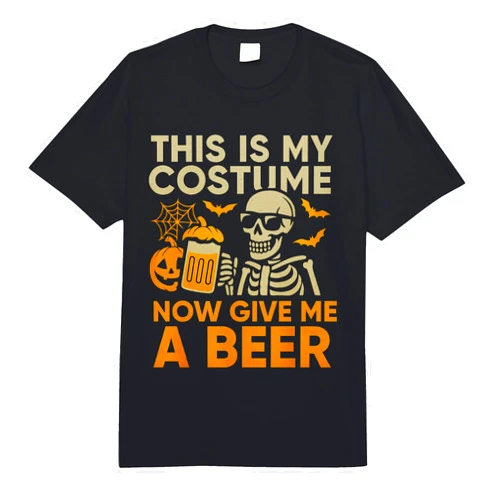 Skeleton Costume Beer Lover Apparel for Halloween Funny This is My Halloween Costume for Men Women 2025 Comfort Colors Adult Heavyweight T-Shirt