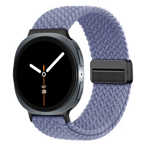 Osochic Braided Stretchy Solo Loop for Samsung Watch 8 Bands 40mm 44mm, One Click No Gap Elastic Nylon Fabric Sport Strap with Magnetic Clasp for Galaxy 8 Classic 46mm Women Men