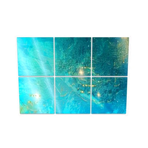 XZBLCMWYBYYYQ 6 Pack Art Acoustic Panels Blue Marble Abstract Green Nature Agate Golden Glitter Sparks Indigo Soundproof Wall Panels Padding Decorative Sound Absorbing Panels 72
