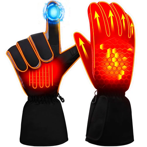 Rabbitroom USB Heated Gloves for Women Men Rechargeable Waterproof Cold Weather Arthrithis Gloves Touchscreen Thick Cotton Heated Gloves Design for Winter Gift Motorcycle Skiing Hunting WorkingCycling