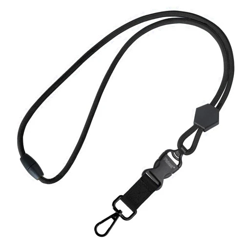 Fishent Breakaway Neck Lanyards for ID Badges, Adjustable Sturdy Round Cord Heavy Duty Key Lanyard with Detachable Buckle for Men Women Car Keys Card Holder (Black)