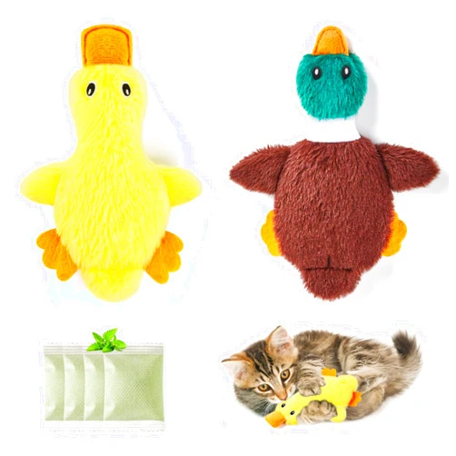 Potaroma Cat Toys Catnip Crinkly Sound 2 Pcs, Mess-Free Stuffless Kitten Toy, Durable Feline Bite Interactive Kicker Toys for Cat Indoor Exercise 6.5 Inches