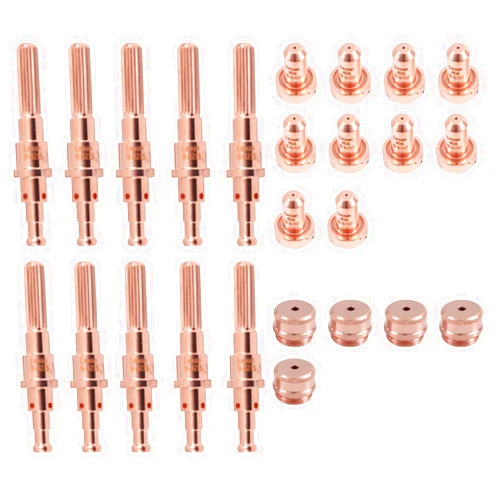 Lewan10Pcs 9-8215 Electrode & 10 Pcs 9-8207 Nozzle Tips & 5Pcs 9-8245 Shield Cap 40A fit Thermal Dynamics SL60/SL100 Plasma Cutting Torch Consumables