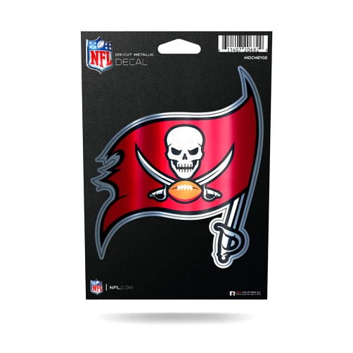 Rico Industries NFL Tampa Bay Buccaneers Die Cut Metallic Sticker, 5.00
