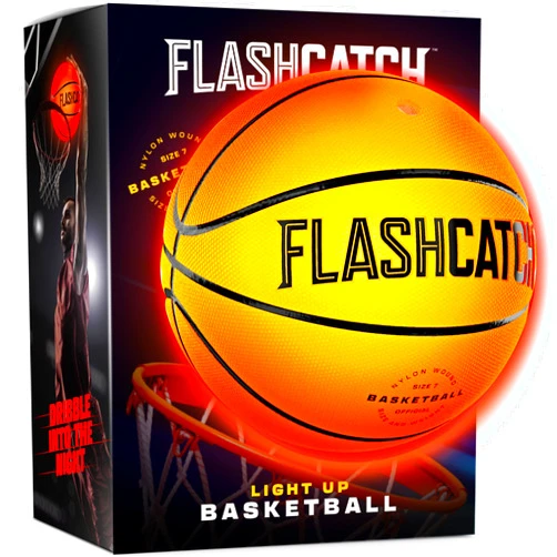 FlashCatch Light Up Basketball - Glow in the Dark Basketball - Sports Gear Accessories Gifts for Boys 8-15+ Year Old - Kids, Teens Gift Ideas - Cool Teen Boy Toys Ages 8 9 10 11 12 13 14 15 Age Outdoor Teenage